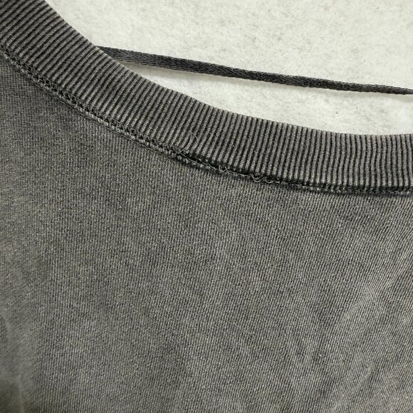 Free People Sweatshirt Womens XS Gray Cropped Deep V Back Boat Neck Pullover - Picture 2 of 10